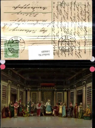 144689,Künstler Ak Oberammergauer Passionsspiele Christus v. Kaiphus 11 pub Kunstverlag f. Passionsspielbilder