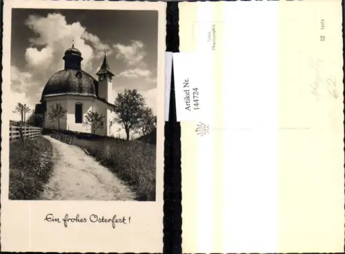 144724,Foto Ak Kapelle Ein frohes Osterfest Religion