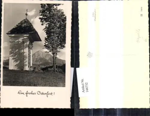 144732,Foto Ak Kapelle Bergkulisse Ein frohes Osterfest Religion