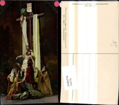 144776,Künstler Ak Oberammergauer Passionsspiele Kreuzabnahme 16 pub Kunstverlag f. Passionsspielbilder