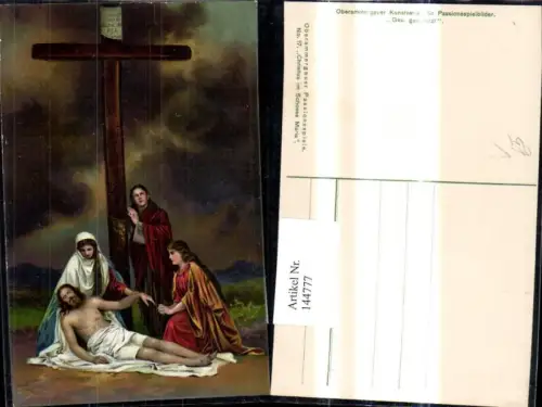 144777,Künstler Ak Oberammergauer Passionsspiele Christus i. Schosse Maria 17 pub Kunstverlag f. Passionsspielbilder