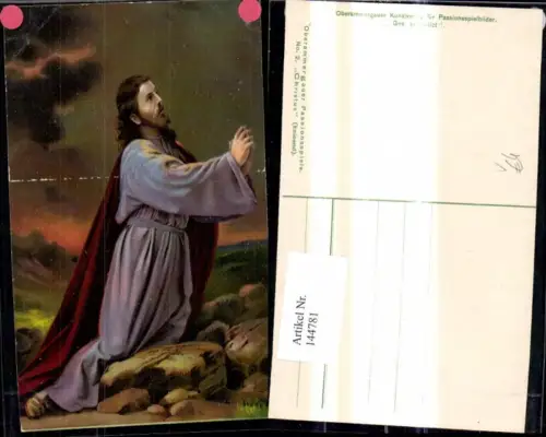 144781,Künstler Ak Oberammergauer Passionsspiele Christus knieend 2 pub Kunstverlag f. Passionsspielbilder