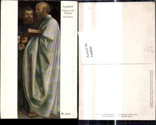 144809,Künstler Ak A. Dürer Paulus u. Markus pub F. A. Ackermann 204b