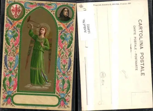 164932,Religion Präge Ak Engel m. Trompete