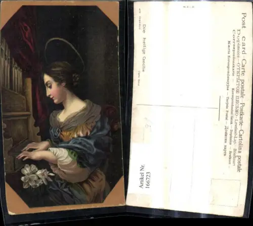 166723,Künstler Ak Carlo Dolci Die Heilige Caecilie spielt Klavier Musik Religion