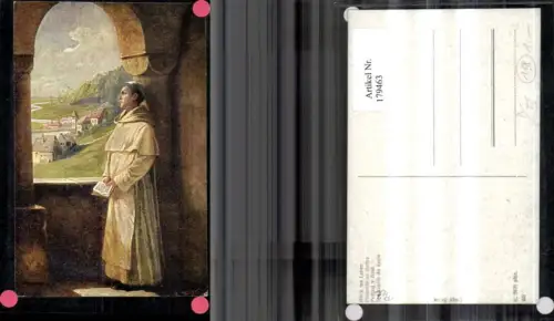179463,Künstler Ak R. Stift Religion Blick i. Leben Priester b. Fenster