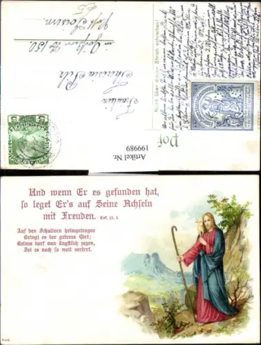 199989,Jesus m. Lamm auf den Schultern Stock Gedicht