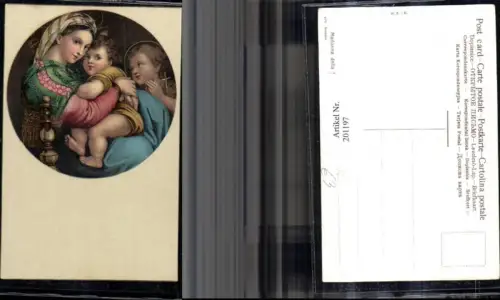 201197,Künstler AK Raphael Madonna della Sedia m. d. Kinde Religion