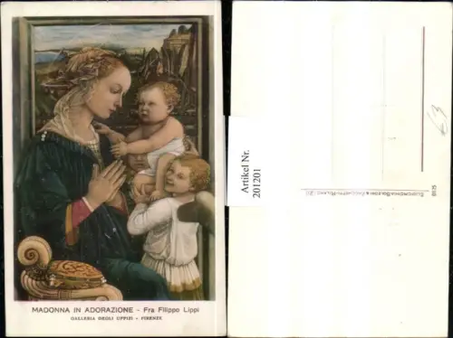 201201,Religion Madonna in Adorazione Frau Fillippo Lippi m. d. Kinde Engel