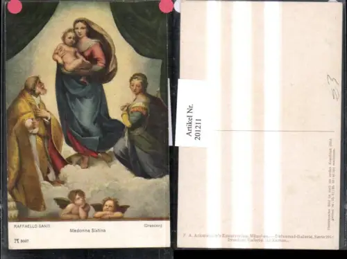 201211,Religion Madonna Sixtina Maria m. d. Kinde Engel Leute