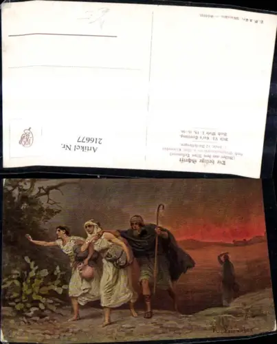 216677,Künstler Ak Robert Leinweber Die Heilige Schrift Altes Testament Lots Errettung Religion