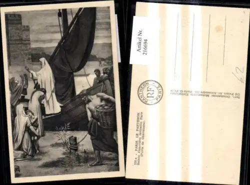 216694,Künstler Ak Paris Le Pantheon Sainte Genevieve ravitaille Paris Segelschiff Heilige Frau Segen Religion