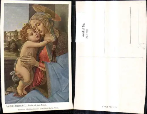 216705,Künstler Ak Sandro Botticelli Maria m. d. Kinde Jesus Christus Heiligenschein Religion
