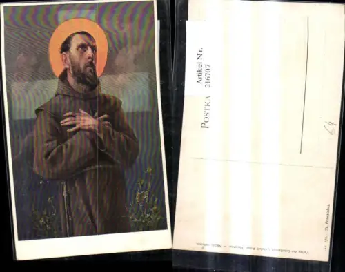 216707,Künstler Ak St. Franziskus Heiliger Heiligenschein Religion
