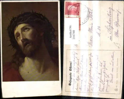 216740,Künstler Ak Guido Reni Ecce homo Jesus Christus Dornenkranz Religion
