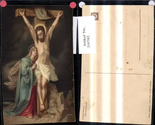 216742,Künstler Ak Paul Beckert Stabat Mater Jesus Christus a. Kreuz Maria Religion pub Egemes 21