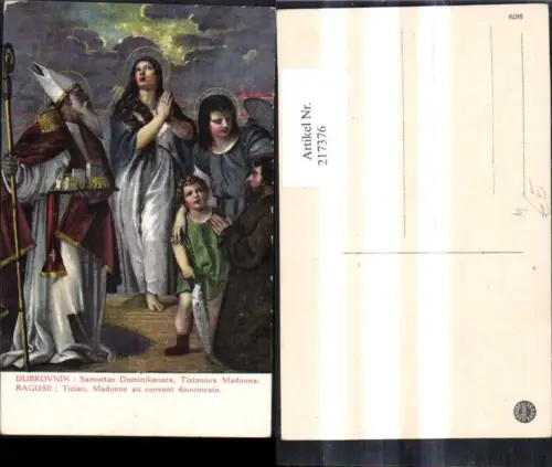 217376,Künstler Ak Religion Dubrovnik Ragusa Raguse Tizian Bischof Heiligenschein