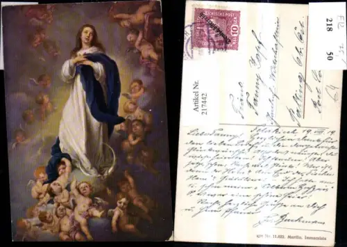 217442,Religion Künstler Ak Bartolome Esteban Murillo Immaculata Heilige Engeln