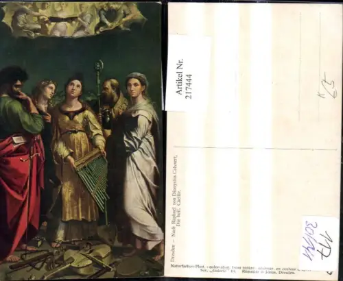 217444,Religion Künstler Ak Nach Raphael v. Dionysius Calvaert Die Heilige Cäcilie