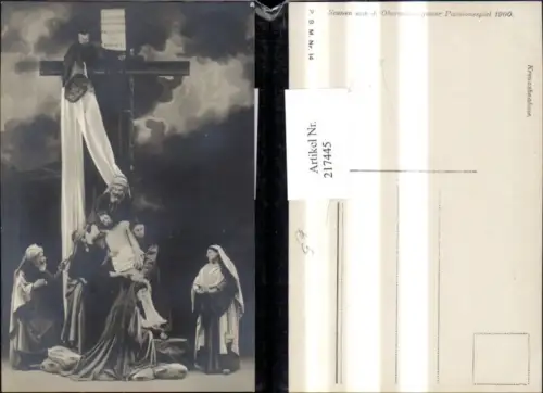 217445,Religion Scene a. d. Passionsspiele Oberammergau 1900 Kreuzabnahme