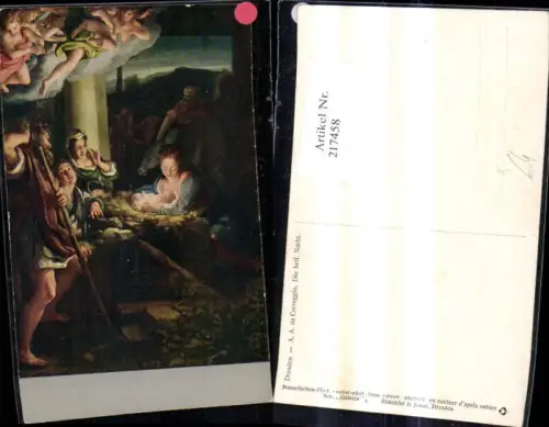 217458,Religion Künstler Ak A. A. da Correggio Die Heilige Nacht Jesus Krippe