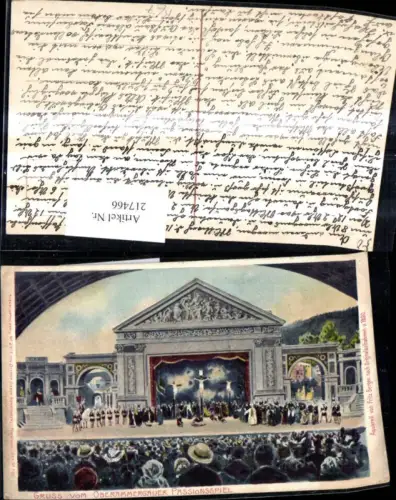 217466,Religion Künstler Ak Fritz Bergen Gruß v. Oberammergauer Passionsspiel Oberammergau
