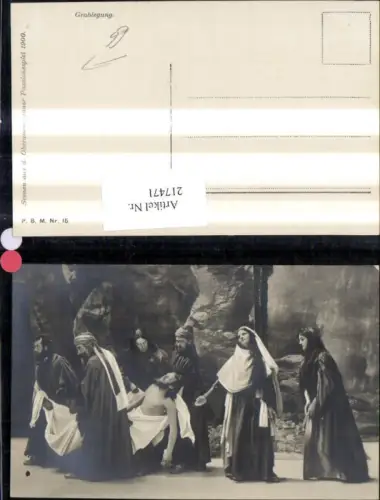 217471,Religion Scene a. d. Passionsspiele Oberammergau 1900 Grablegung