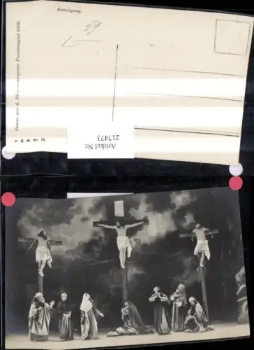 217473,Religion Scene a. d. Passionsspiele Oberammergau 1900 Kreuzigung