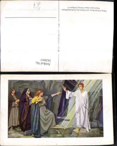 262897,Künstler Ak Mate Mink Born Am Grabe des Auferstandenen Religion