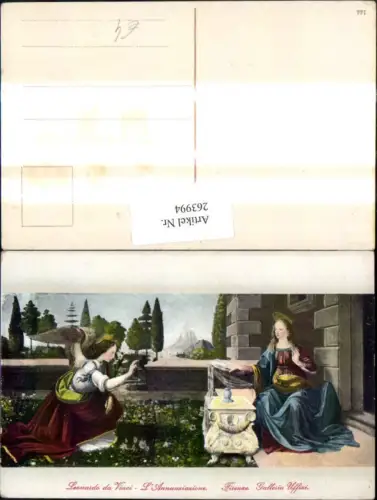 263994,Künstler Ak Leonardo da Vinci L Annunziazione Frau Engel Religion
