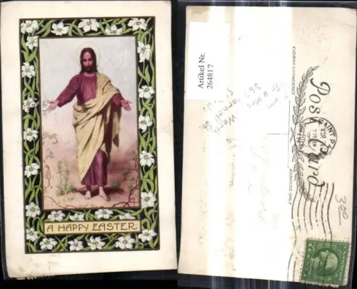 264817,Präge Ak Religion Jesus Passepartout Blumen Ostern