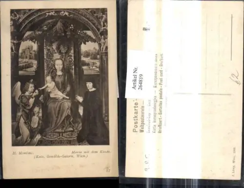 264819,Künstler Ak H. Memlinc Memling Maria m. d. Kinde Jesuskind Engel Religion