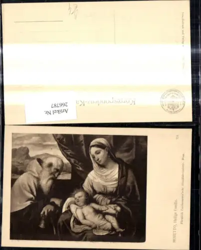 266787,Künstler Ak Moretto Heilige Familie Jesuskind Religion pub J. Löwy Wien 376