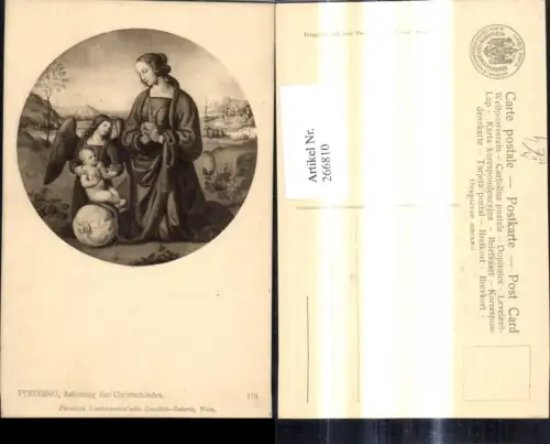 266810,Künstler Ak Perugino Anbetung d. Christuskindes Engel Religion pub J. Löwy Wien 179