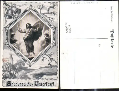 267233,Künstler Ak Religion Jesus Engel Kirche Glocken Palmkätzchen Ostern pub Germania