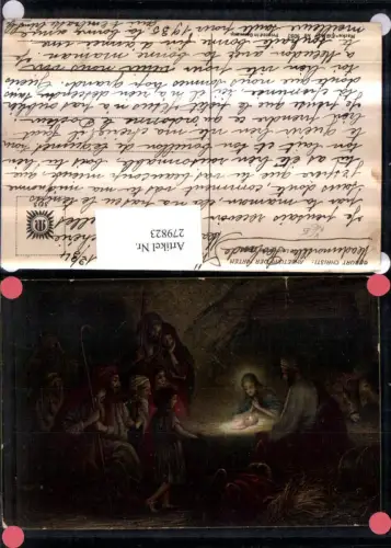 279823,Künstler AK R. Leinweber Religion Geburt Christi Anbetung d. Hirten Jesuskind Maria pub EGMS 9057