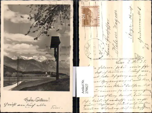 279827,Religion Ostern Wegkreuz Kreuz Landschaft Bergkulisse