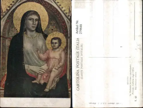 279848,Künstler AK Giotto Religion La Madonna in trono Maria m. Jesuskind Heiligenschein