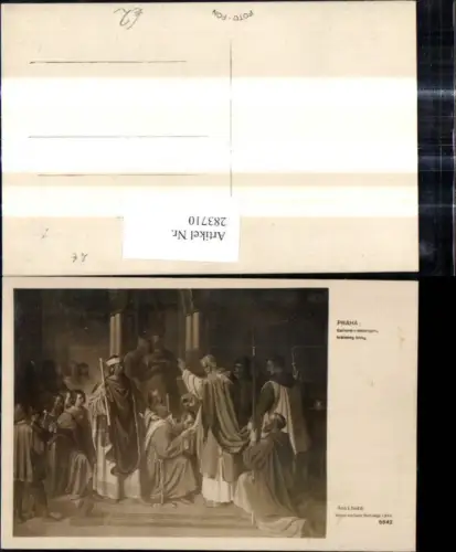 283710,Foto Ak v. Gemälde Ant. Lhota Taufe Religion