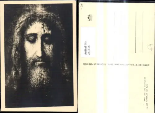 283736,Künstler Ak Antlitz Christi II Grabtuch v. Turin Religion