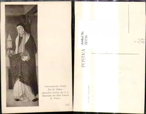283738,Künstler Ak Die Heilige Klara Religion pub J. Löwy Wien 432