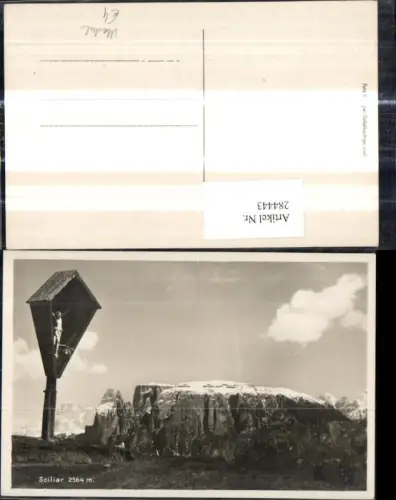 284443,Foto Ak Religion Marterl Kreuz v. Bergkulisse Sciliar