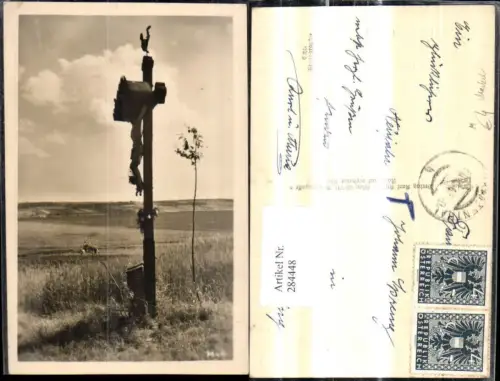 284448,Foto Ak Religion Marterl Wegkreuz