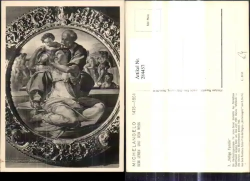 284457,Foto Ak Gemälde Michelangelo Heilige Familie Religion