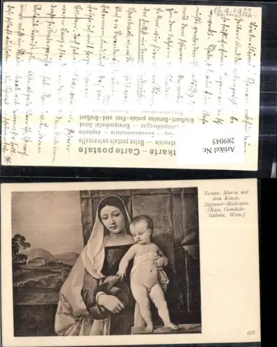 289045,Künstler Ak Tizian Maria m. d. Kinde Zigeuner Madonna Religion
