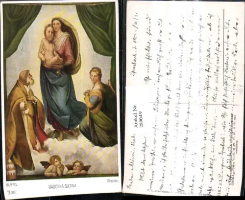 289049,Künstler Ak Raffael Madonna Sixtina Religion pub F. A. Ackermann 3007