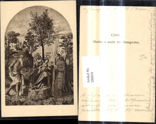 289054,Künstler Ak Cima Madonna under the Orange-tree Religion
