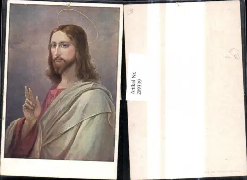 289339,Künstler Ak Jesus Heiligenschein Portrait Religion