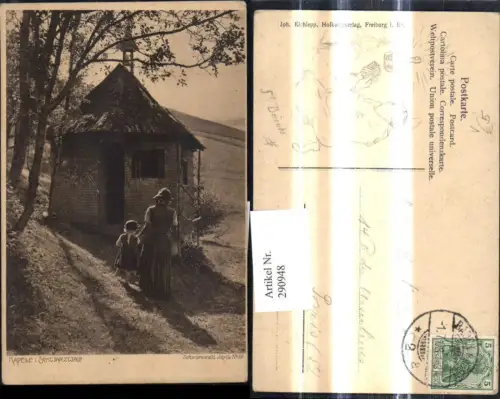 290948,Religion Kapelle i. Schwarzwald Schwarzwald Idylee Frau m. Kind pub Joh. Elchlepp Freiburg i. Breisgau