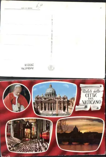293218,Lazio Roma Citta del Vaticano Vatikan Petersdom Innenansicht Papst Mehrbildkarte